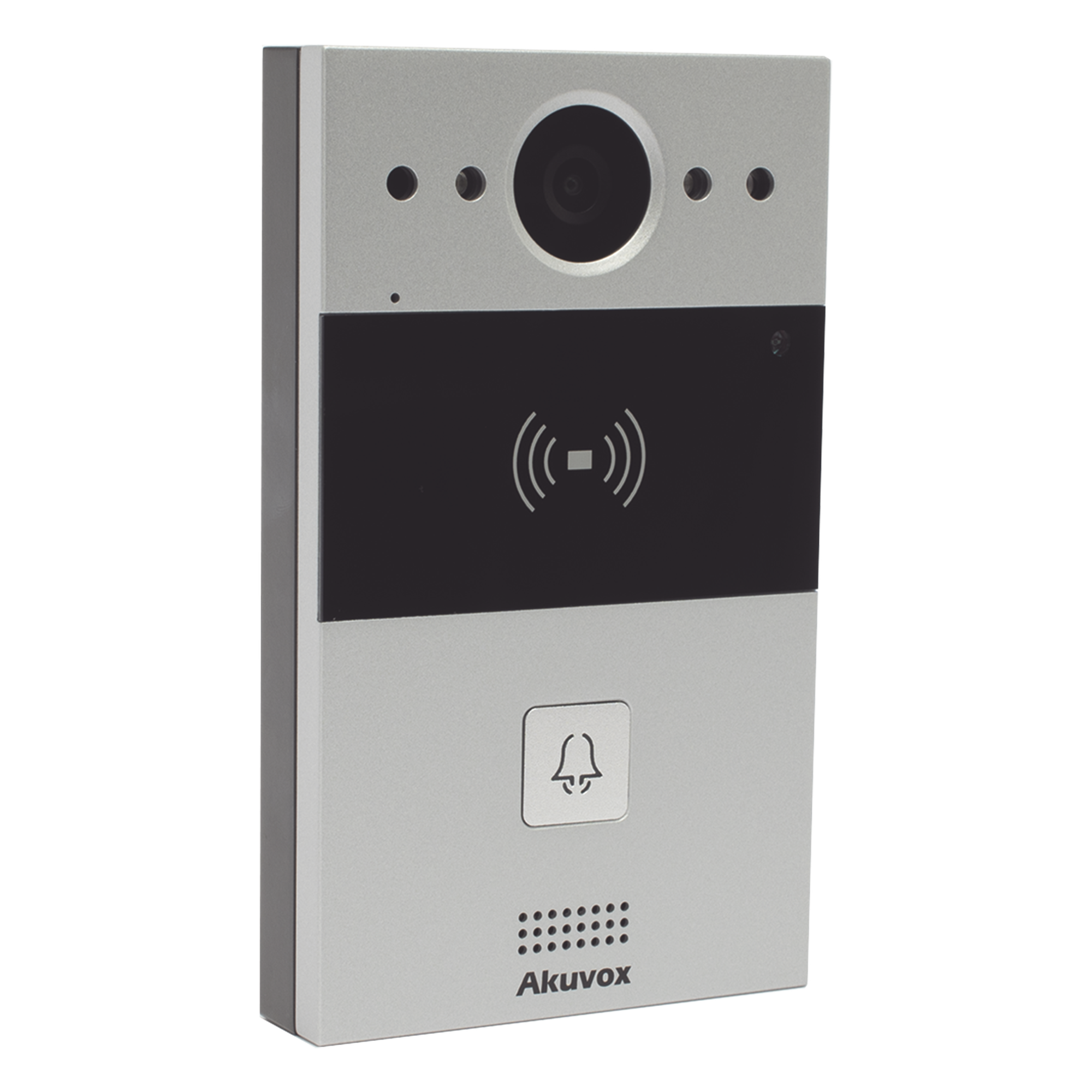 Videoportero de 1 Botón / Lector de Tarjetas MIFARE y PROX EM / Notificación a APP / 100% en la Nube / Notificación por Llamada Telefónica / SIP / ONVIF / IP65 / Cámara 2MP / Panel de Aluminio / Control de 2 Puertas