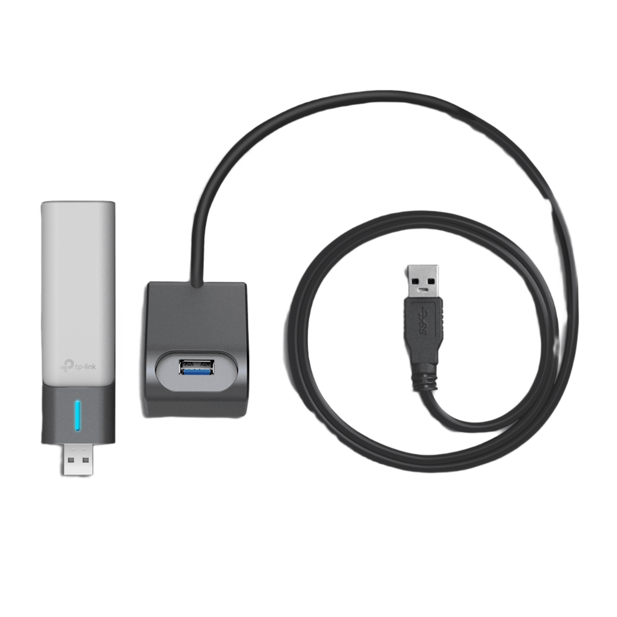 Adaptador USB Wireless Wi-Fi 6 / AX3000 (2402 Mbps + 574 Mbps) / Antenas de Alta Ganancia / USB 3.0 / Baja Latencia Gaming / WPA3 / Cuna Desmontable con Cable 1.2 m (3.9 ft)