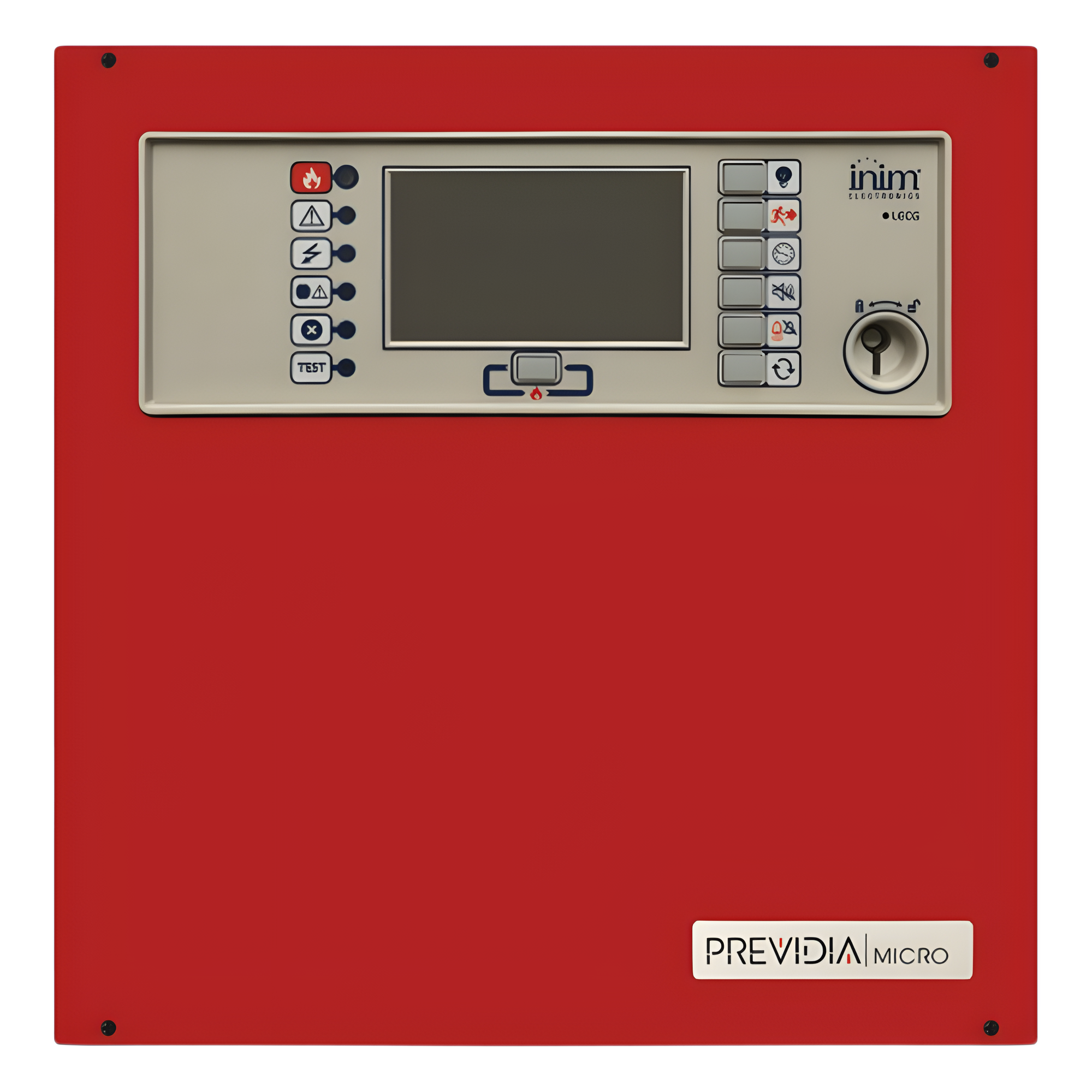 Central de Incendio Convencional / 4 Zonas Ampliables a 20 / Pantalla Táctil 4.3" / Ethernet y Cloud / Extinción EN 12094-1 / EN 54-2/4/21 — INIM ELECTRONICS · SKU PREVIDIA-MSEZR