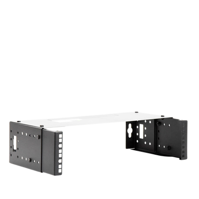Rack Abierto de montaje en Pared, de 19in, Profundidad Ajustable (8" a 12") de 2.5 Unidades de rack, con Capacidad de Crecimiento.