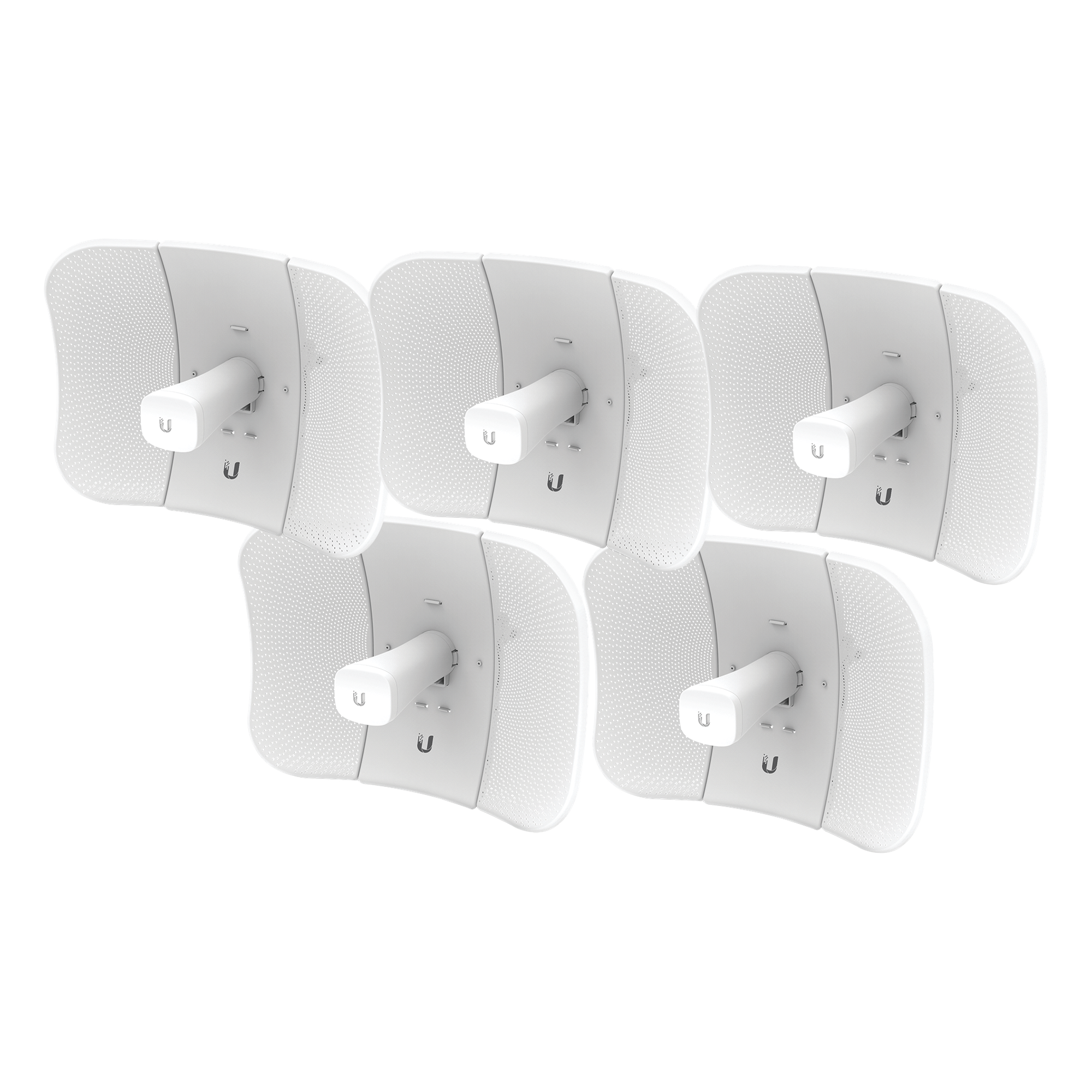 Kit de 5 LiteBeam 2x2 MIMO airMAX AC GEN2 CPE hasta 450 Mbps, 5 GHz (5150 - 5875 MHz) con antena integrada de 23 dBi — UBIQUITI · SKU LBE-5AC-GEN2-5