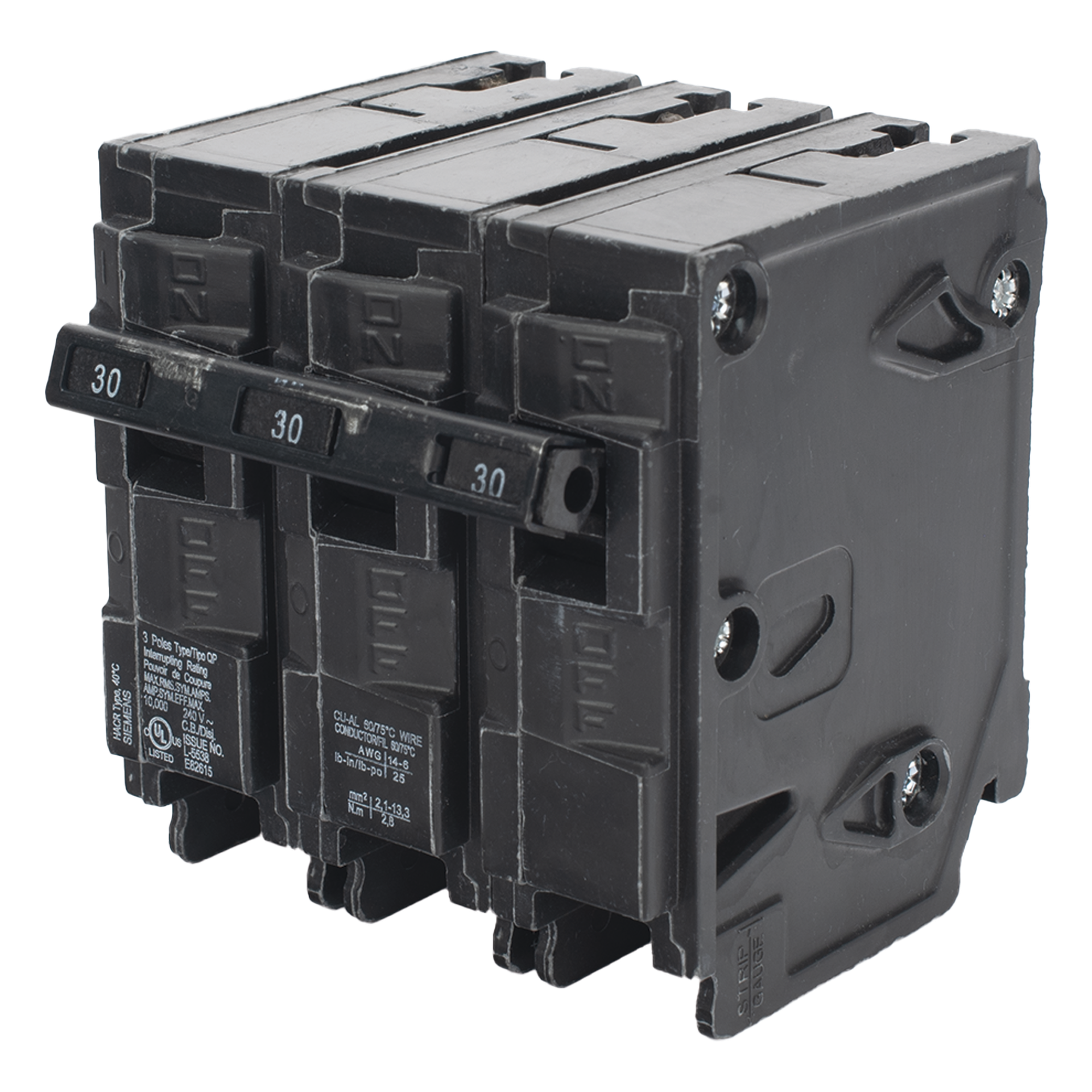 Interruptor automático enchufable tipo QP 3 polos, 30 amp — SIEMENS · SKU Q330