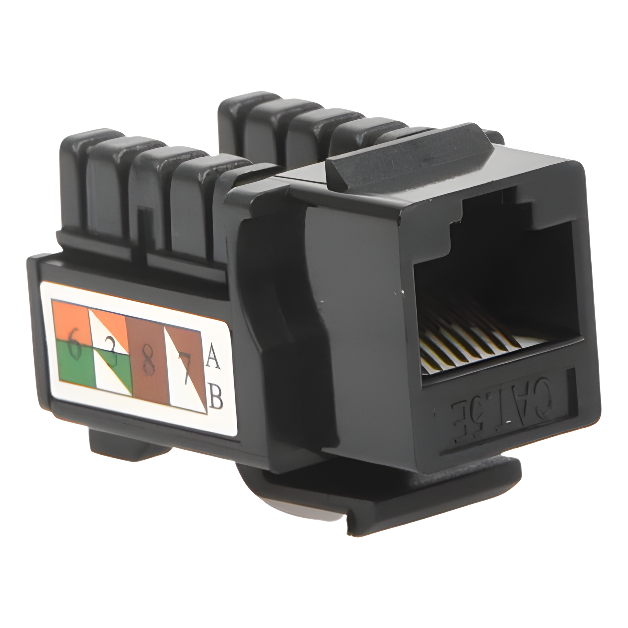 Módulo Jack Keystone / Cat5e / Terminación 110 / RJ45 / Sin Blindaje / Negro