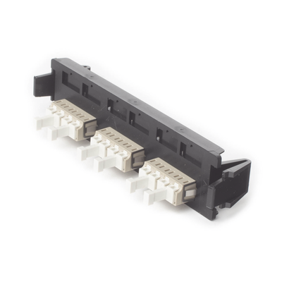 Placa Acopladora de Fibra Óptica Quick-Pack, Con 3 Conectores LC Quad (12 Fibras), Para Fibra Multimodo, Beige