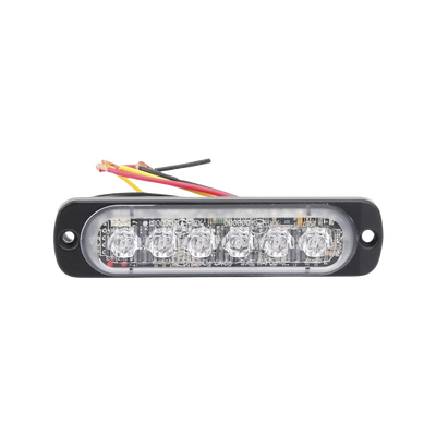 Luz Auxiliar de 6 LED, Ambar, Lente Transparente, SAE