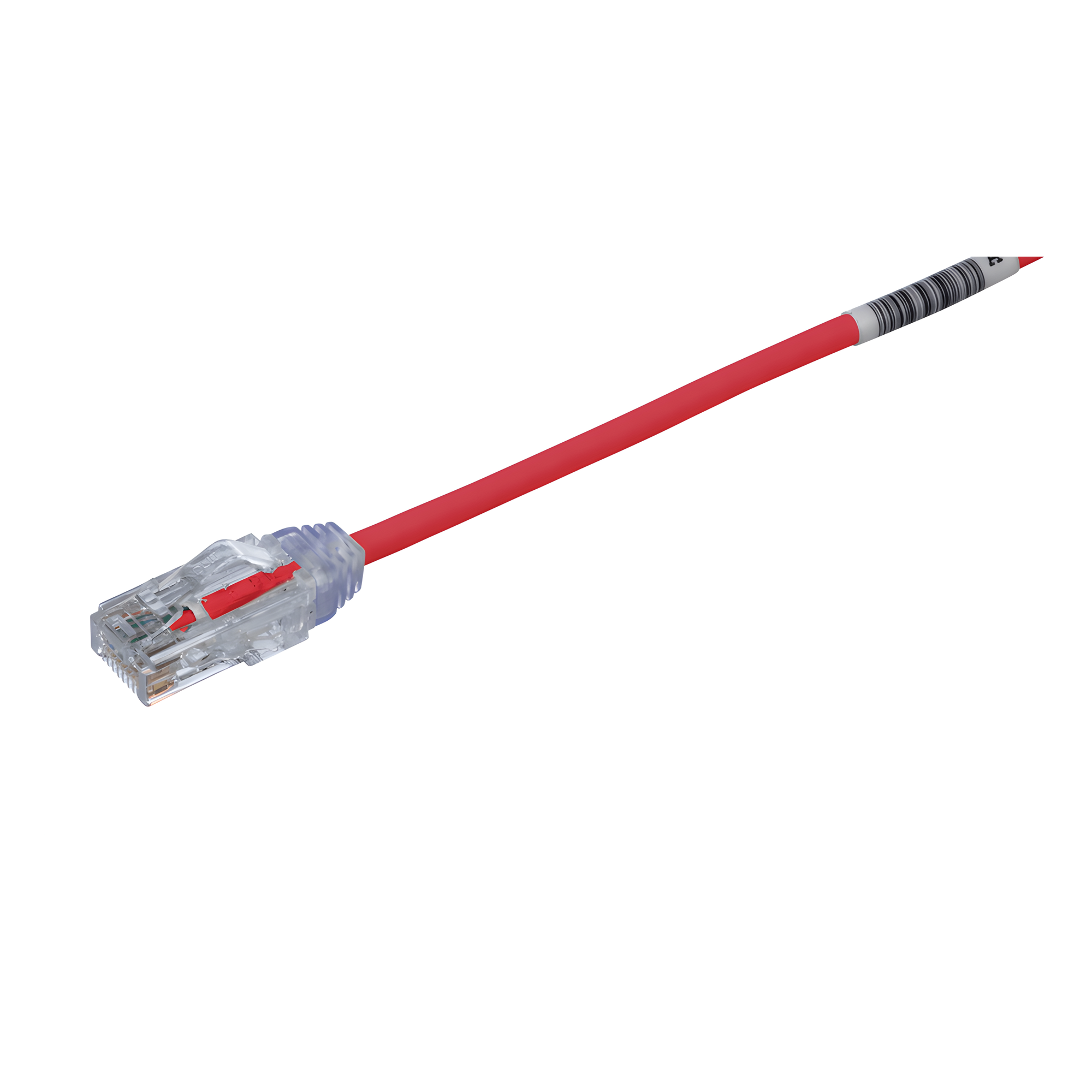 Cable de Parcheo TX6, UTP Cat6, Diámetro Reducido (28AWG), Color Rojo, 6.1 Metros (20 Pies)