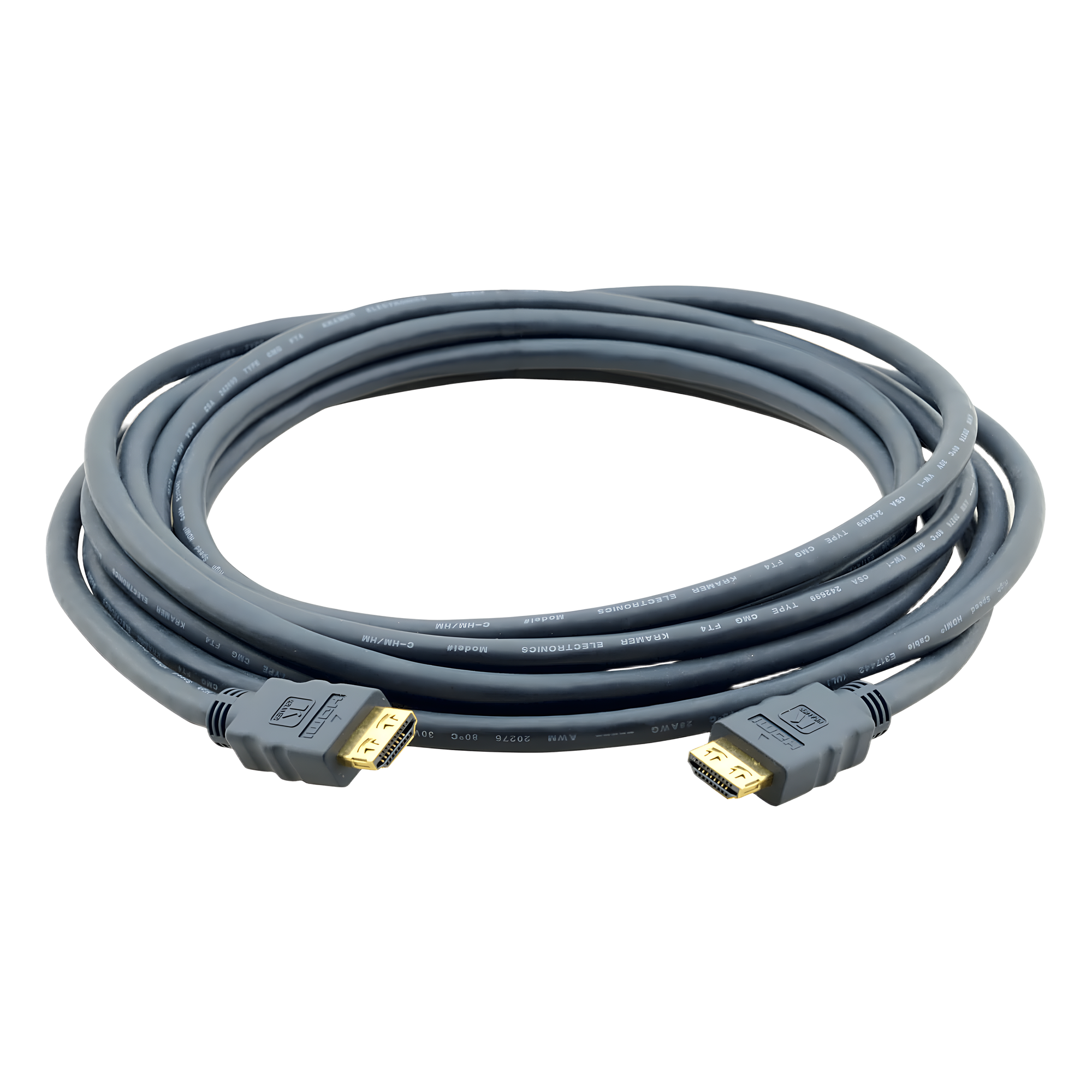 Cable HDMI Premium| Longitud 4.60 m | Alta Velocidad 18 Gbps | 4K@60Hz (4:4:4) | Conectores Dorados 24K | K-Lock Resistentes | Triple Blindaje | Certificado Premium — KRAMER · SKU C-HM/HM-15