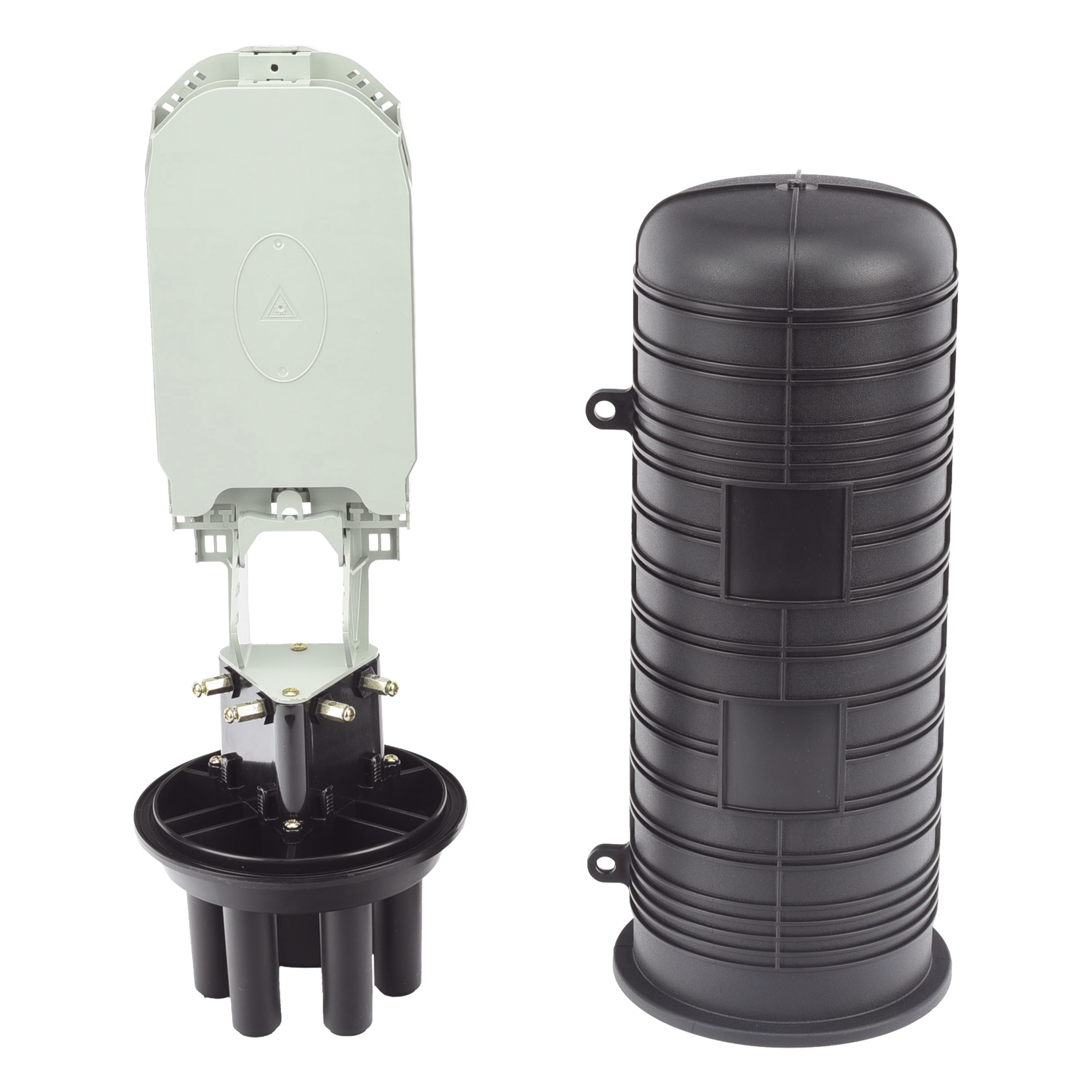 Caja de Distribución de Fibra Óptica Vertical Tipo Domo, 48 Empalmes (Expandible Hasta 96 Empalmes con Charola LP-SCV-48-ST), Exterior, IP68 — LINKEDPRO BY EPCOM · SKU LP-SCV-48