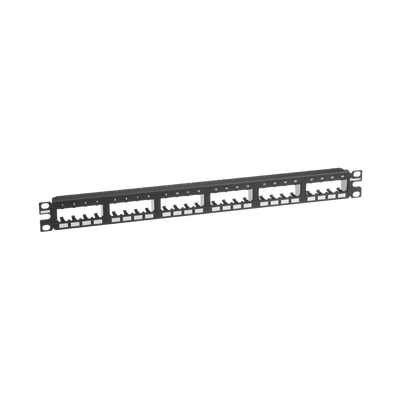 Panel de Parcheo Modular Mini-Com (Sin Conectores), Plano de Instalación al Ras, Sin Blindaje, de 24 Puertos, 1UR