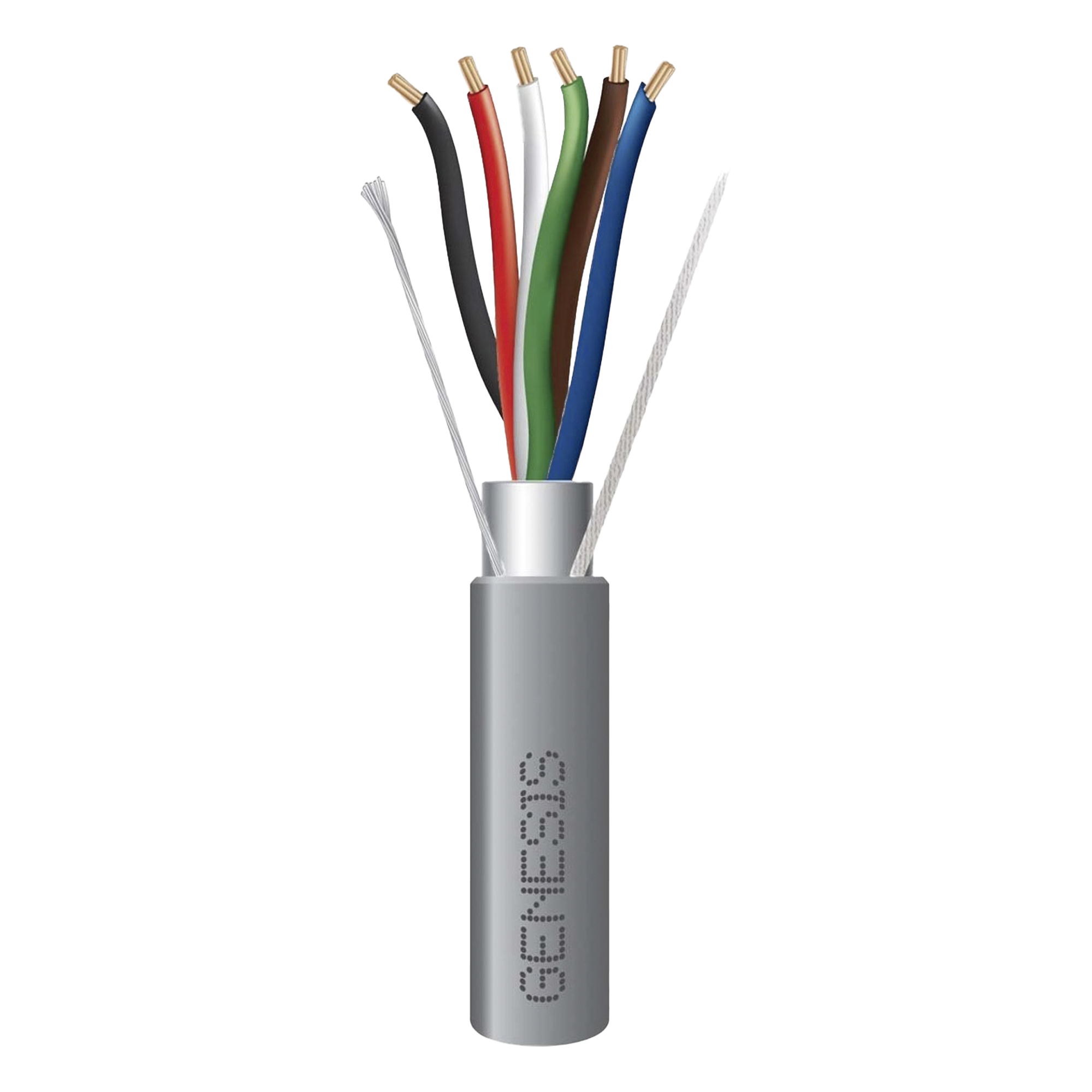 Bobina de 305 Metros (1000 Pies) de Cable  6 x 22 AWG / Blindado / Plenum de Color Gris / Aplicaciones de Audio, Seguridad y Control