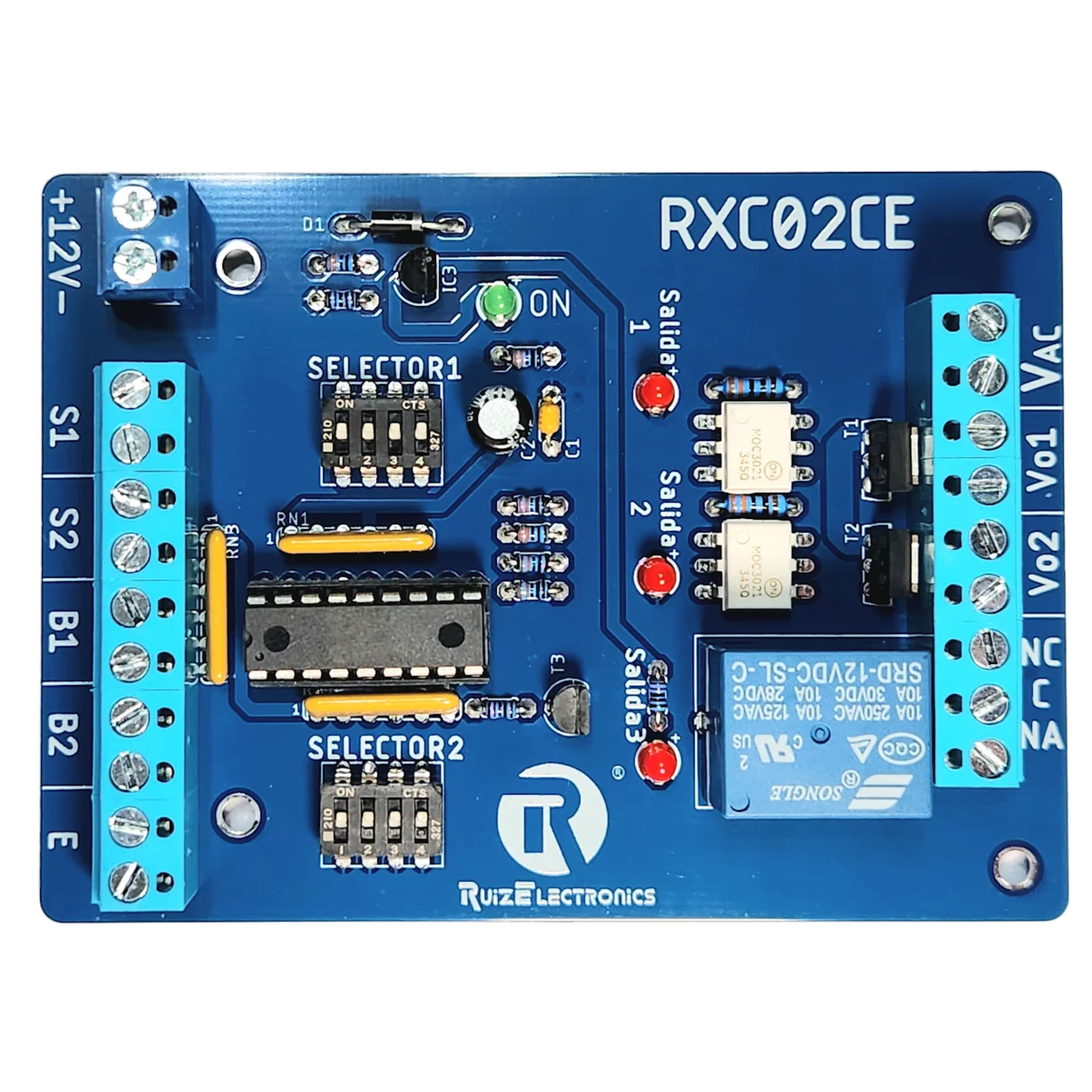 Controlador de Esclusas 2 Puertas / Alimentación 12VDC / Temporizadores Programables 0-30 seg / Entradas NC y NA / Salidas de Pulso 2 seg / Función Emergencia