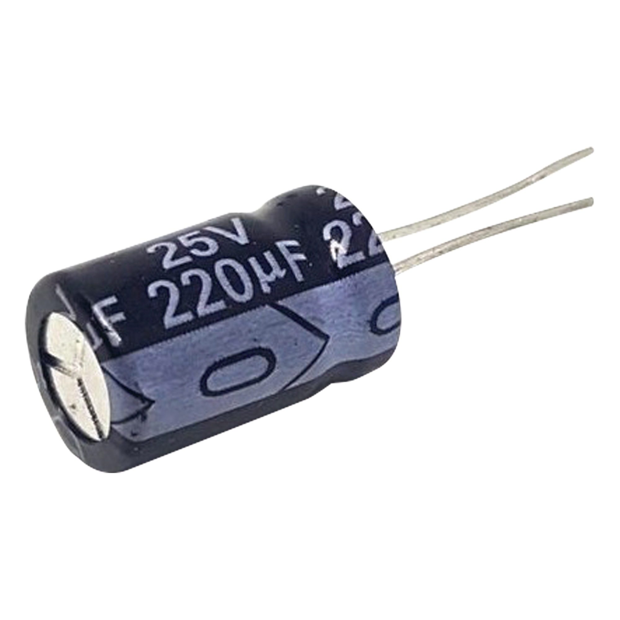 Capacitor Electrolítico Radial / 220 µF / 25 Vdc / 105 °C / 8 x 11 mm — SYSCOM · SKU 0220M0025V