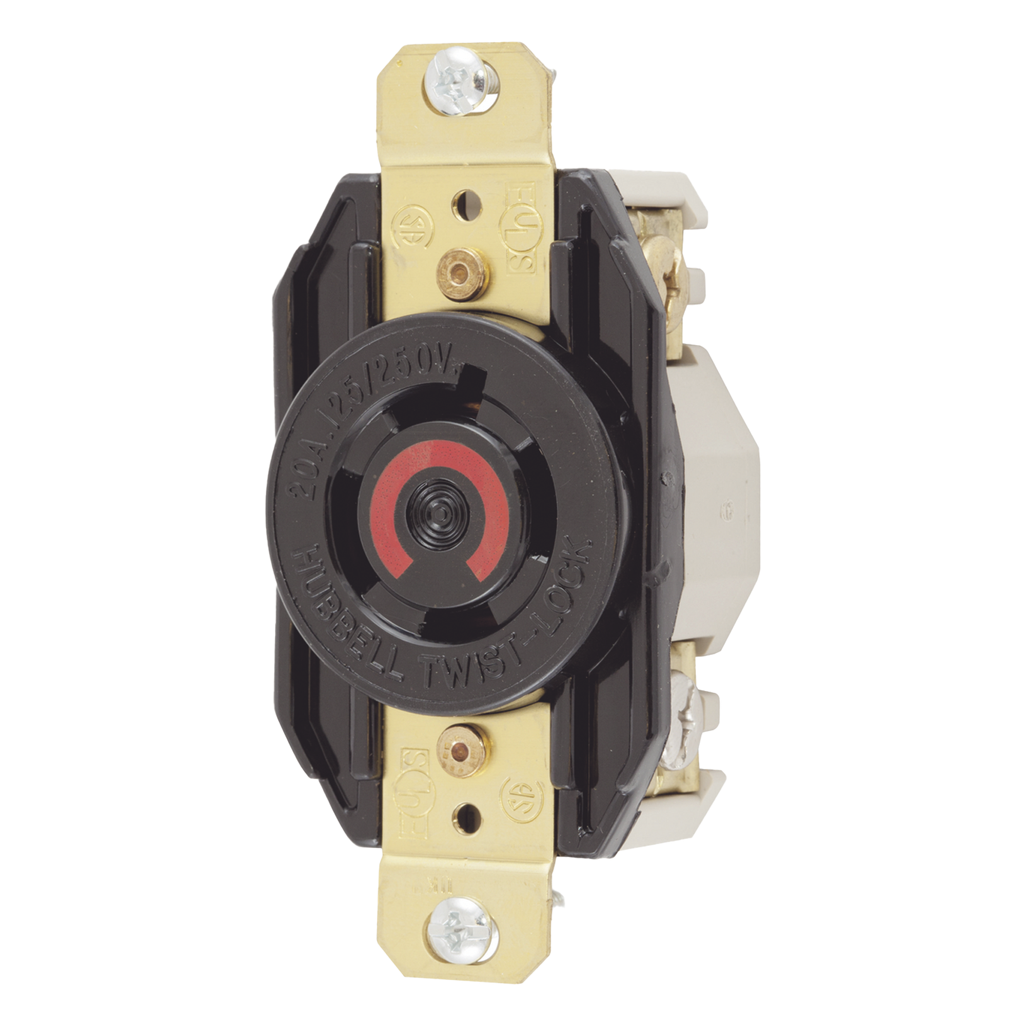 Receptáculo con Bloqueo de Media Vuelta Industrial 20 A 125/250 V CA / 3 Polos 4 Hilos / Nema L14-20R. — HUBBELL · SKU HUB-HBL-2410