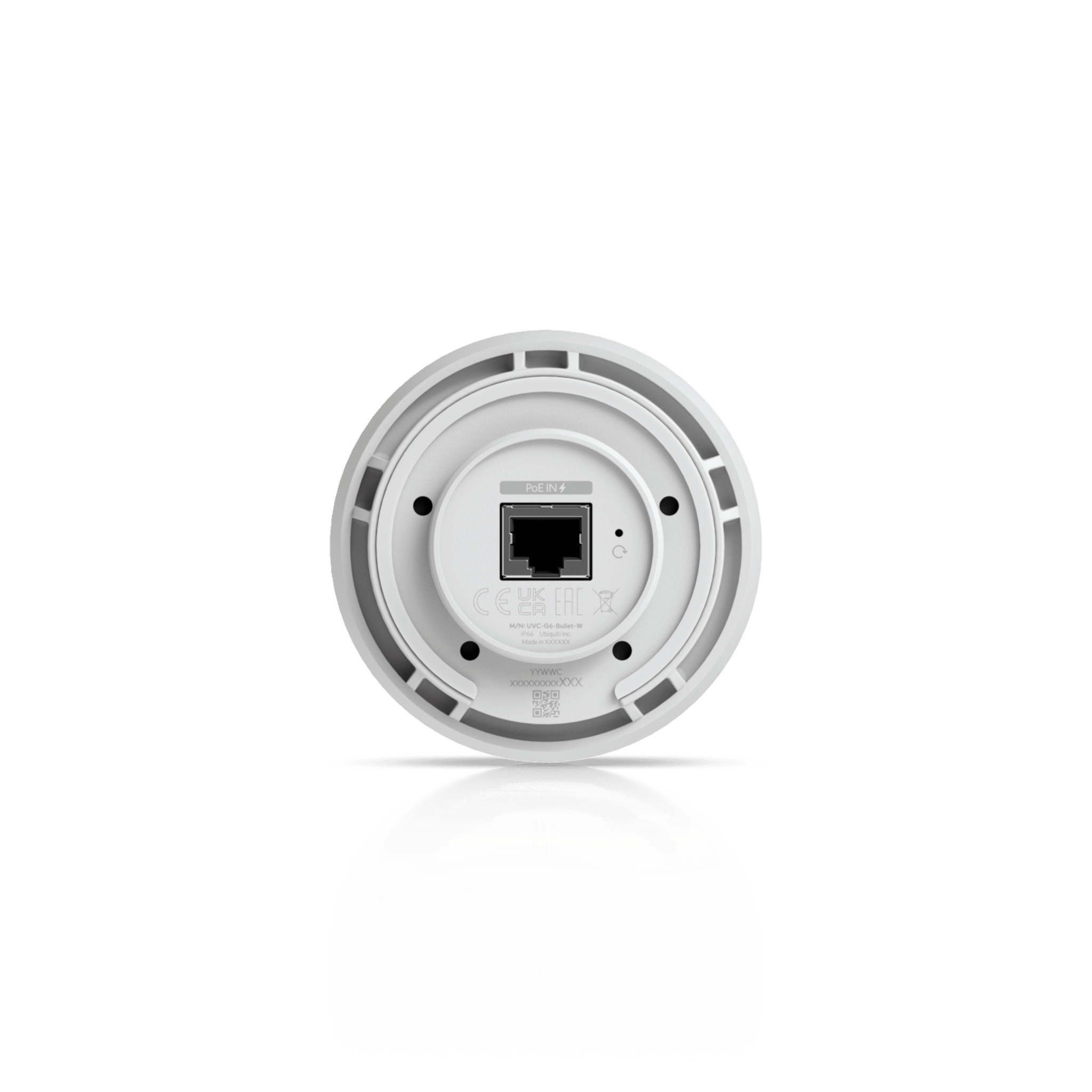 Cámara UniFi Protect G6 Bullet Color Blanco, PoE, 1.8" 4K, AI Multi-TOPS, Visión Nocturna IR 30m, Protección IP66, Reconocimiento Facial y Placa, Montaje en Pared, Techo, Poste