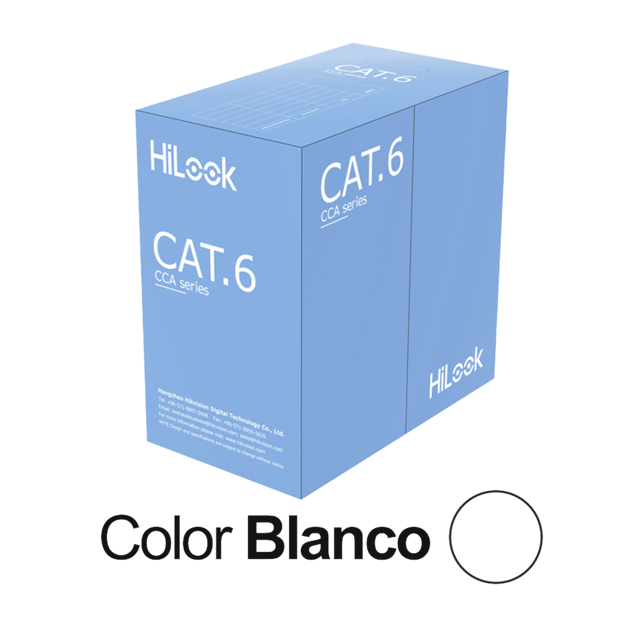 Cable de Red UTP Cat6 / 23 AWG / Cumple ANSI-TIA-568.2-D / RoHS 2.0 / CPR Fca / Longitud 305 Metros (1000 Pies) / PVC Blanco / Resistencia a la Tracción y Compresión / Operación -20°C a 70°C