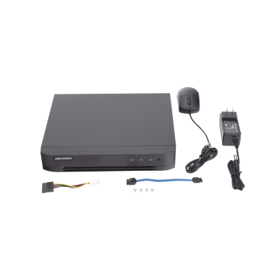 DVR 8 Canales TURBOHD + 4 Canales IP / 5 Megapixel Lite - 3K Lite / Audio de Dos Vías por Coaxitron / Reconocimiento Facial / ACUSENSE (Evita falsas alarmas) / 1 Bahía de Disco Duro / Salida de Video en Full HD