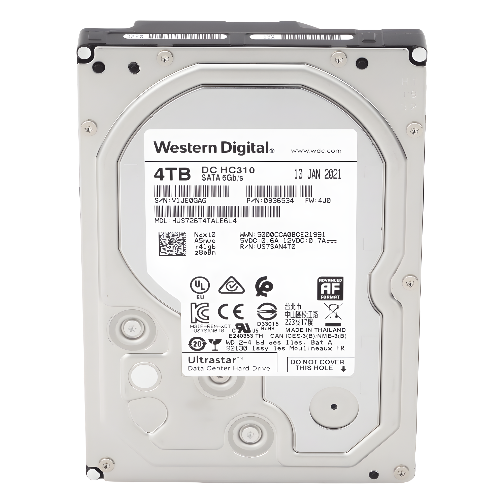 Disco Duro Enterprise 3.5" 4 TB / Hikvision / 7200 RPM / SATA / Alto Rendimiento / Recomendado para NVRs HIKVISION · SKU HUS726T4TALA6L4/HIK