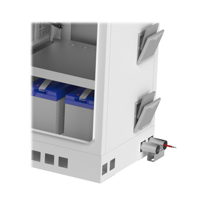 Gabinete de Piso para Exterior con Ventiladores y Termostato con Rack de 19" de 16 U + Espacio para Baterías, Se envía el Gabinete Armado.