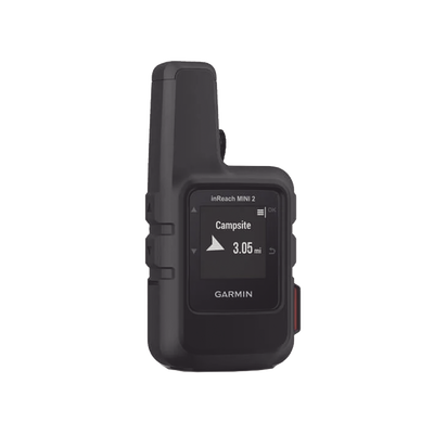 GPS portátil inReach® Mini 2 / Pantalla Monocroma Transflectiva 23 x 23 mm / Resolución 176 x 176 píxeles / Batería Recargable de Iones de Litio / Autonomía Hasta 14 Días / Resistencia al Agua IPX7 / Conectivi