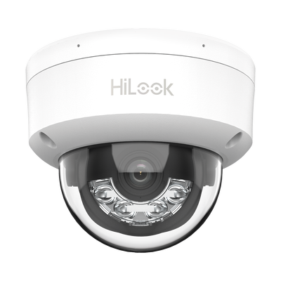 [Dual Light] Domo IP de 2 Megapixel (1080p) / Lente 2.8 mm / 20 mts IR + 15 mts Luz Blanca / Micrófono Integrado / ACUSENSE Lite / Uso en interior / PoE / dWDR / H.265+ / ONVIF