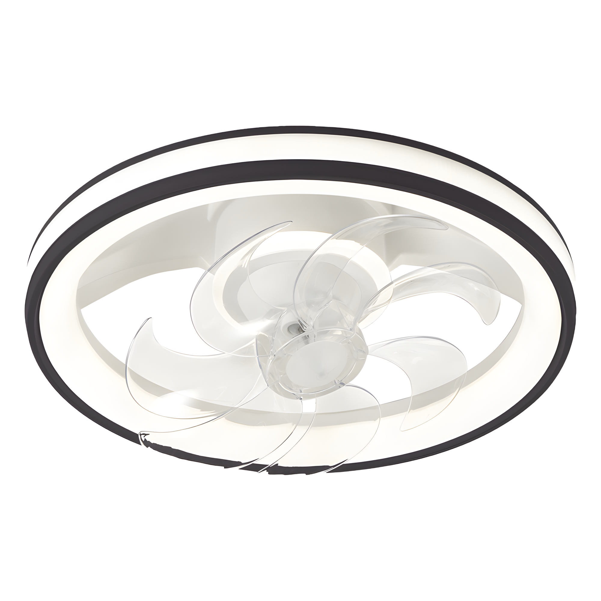 Ventilador de Techo con Luminario LED de  110 V CA 50/60 Hz /  88 W /4500 Lm / 6500 - 4 000 - 2 700 K /3 Tonos de Luz / 501 mm / 6 Velocidades / Dimeable / Color Blanco y Negro. — JWJ · SKU JLV-014