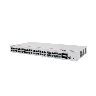Switch de Distribución/Core Gigabit Administrable Capa 3 / 48 puertos 10/100/1000 Mbps / 4 Puertos 10GE SFP+ Uplink / ERPS / Rutas Estáticas / iStack / Administración Nube Gratis