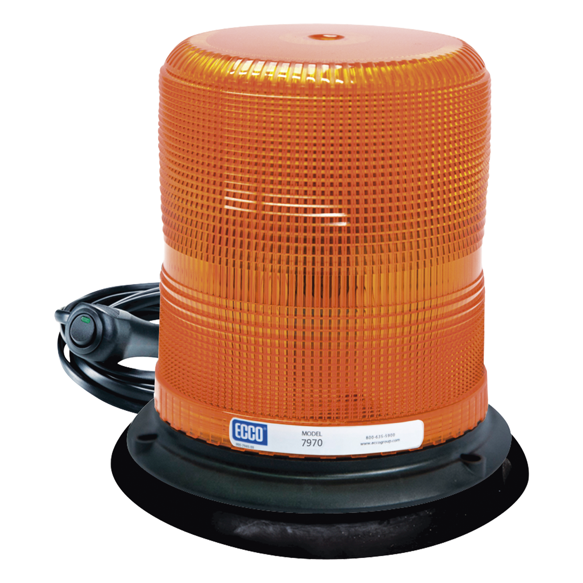 Baliza LED color ámbar con montaje magnético de succión DE 7" de altura