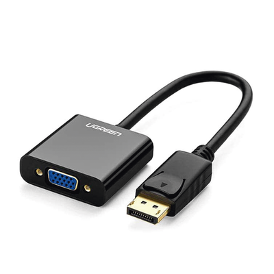 Convertidor DP Macho a VGA Hembra (Negro).