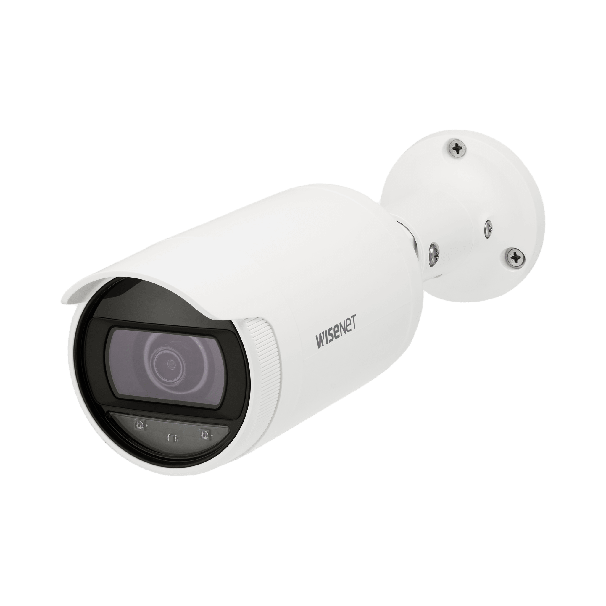 Cámara IP Tipo Bala 4 Megapíxel / Lente varifocal motorizado 3.3 a 10.3mm / IR 30M / WDR 120db / IP66 / H.265 & WiseStream / modo pasillo / POE 802.3af — HANWHA VISION · SKU AN-OL7082R