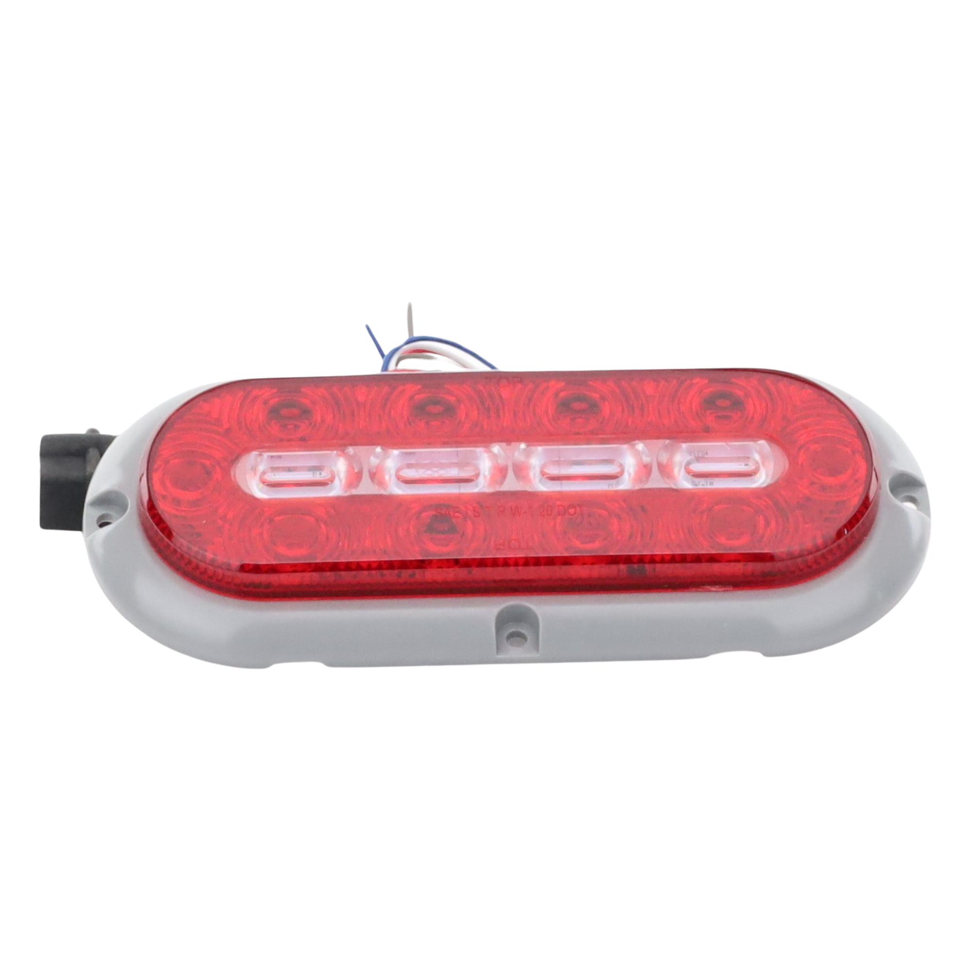 Plafón Ovalado de 7.5" Para Camiones de Transporte, 18 LED Ultra Brillantes, Color Rojo/Claro/Ambar — ECCO · SKU ED3080AW