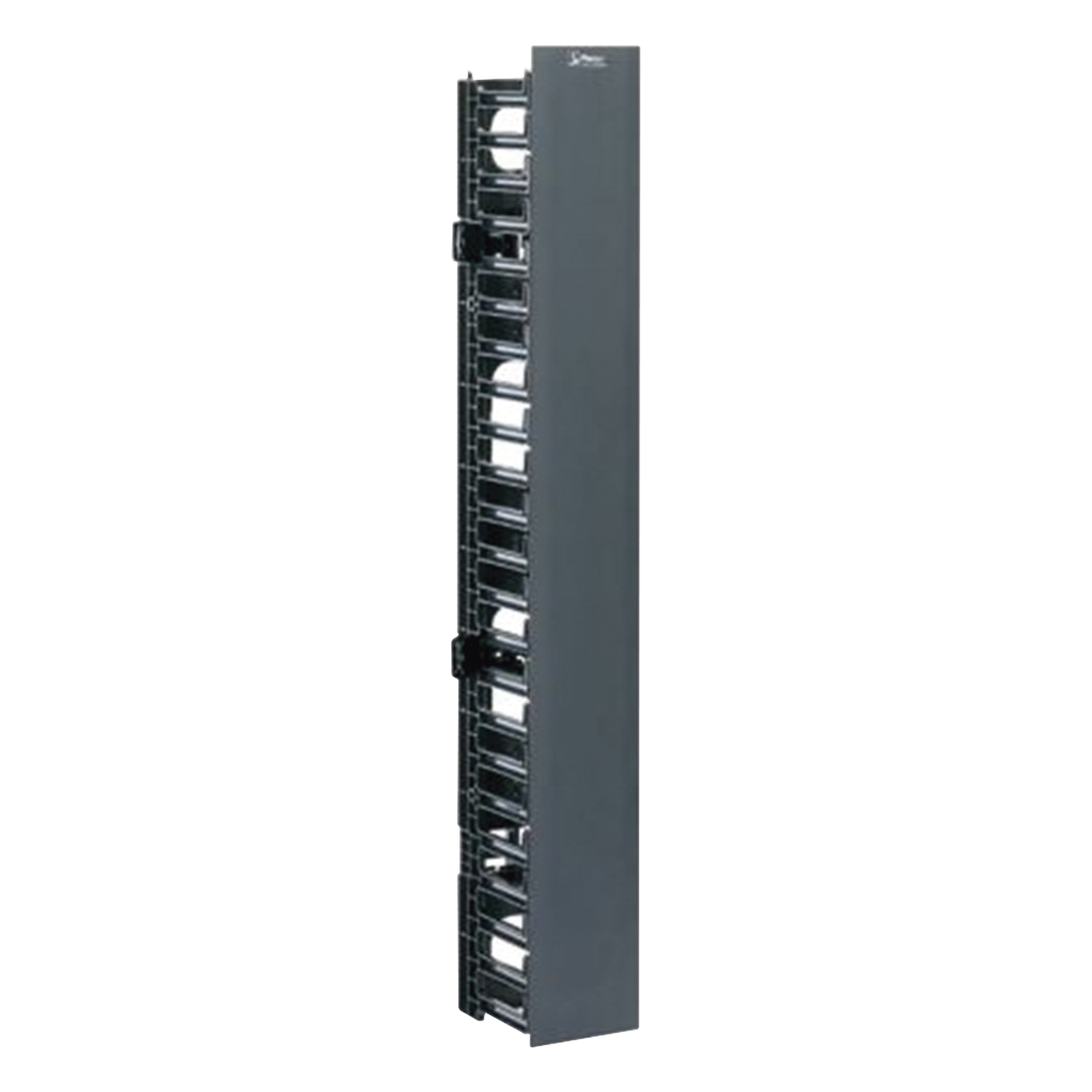 Organizador Vertical NetRunner, Sencillo (Solo Frontal), Para Rack Abierto de 45 Unidades, 4.9in de Ancho, Color Negro — PANDUIT · SKU WMPVF45E
