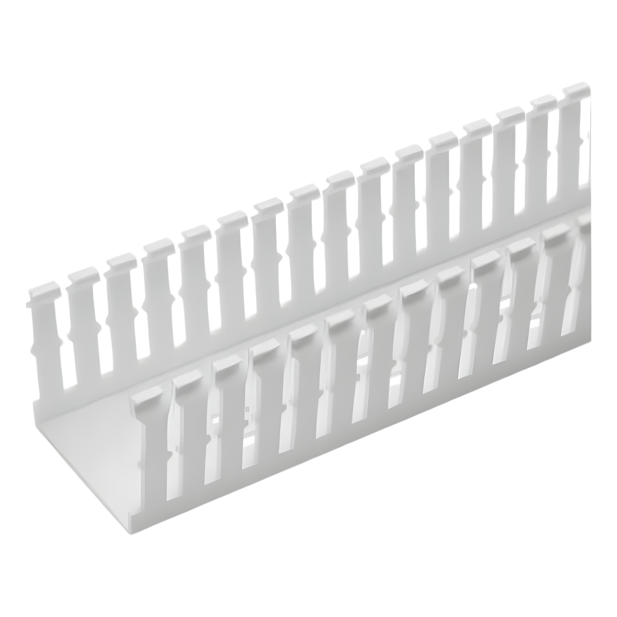 Canaleta Ranurada Angosta de PVC Sin tapa, Tipo F, 57.2 mm de Ancho, 79.8 mm de Alto y 1.8 m de Largo, Color Blanco — PANDUIT · SKU F2X3WH6