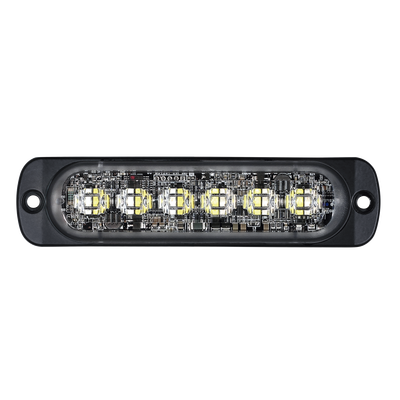 Luz Auxiliar de 12 LED, Rojo/Azul, Lente Transparente, SAE