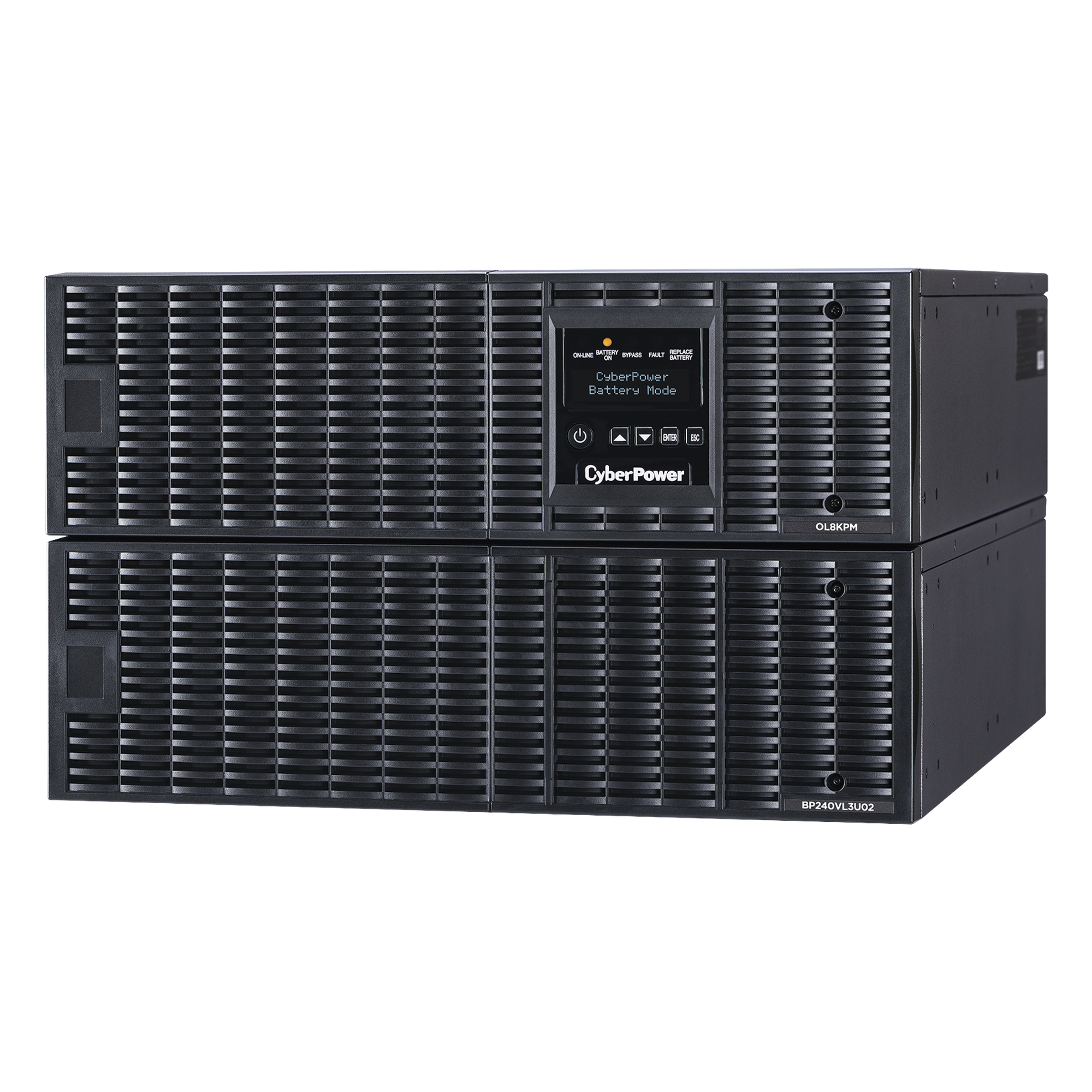 UPS Online Doble Conversión / 8000 VA / 8000 W / Salida 200-240 VAC / Onda Senoidal Pura / Rack 6U o Torre / Terminales Hardwired / 3 Tomas NEMA L6-30R