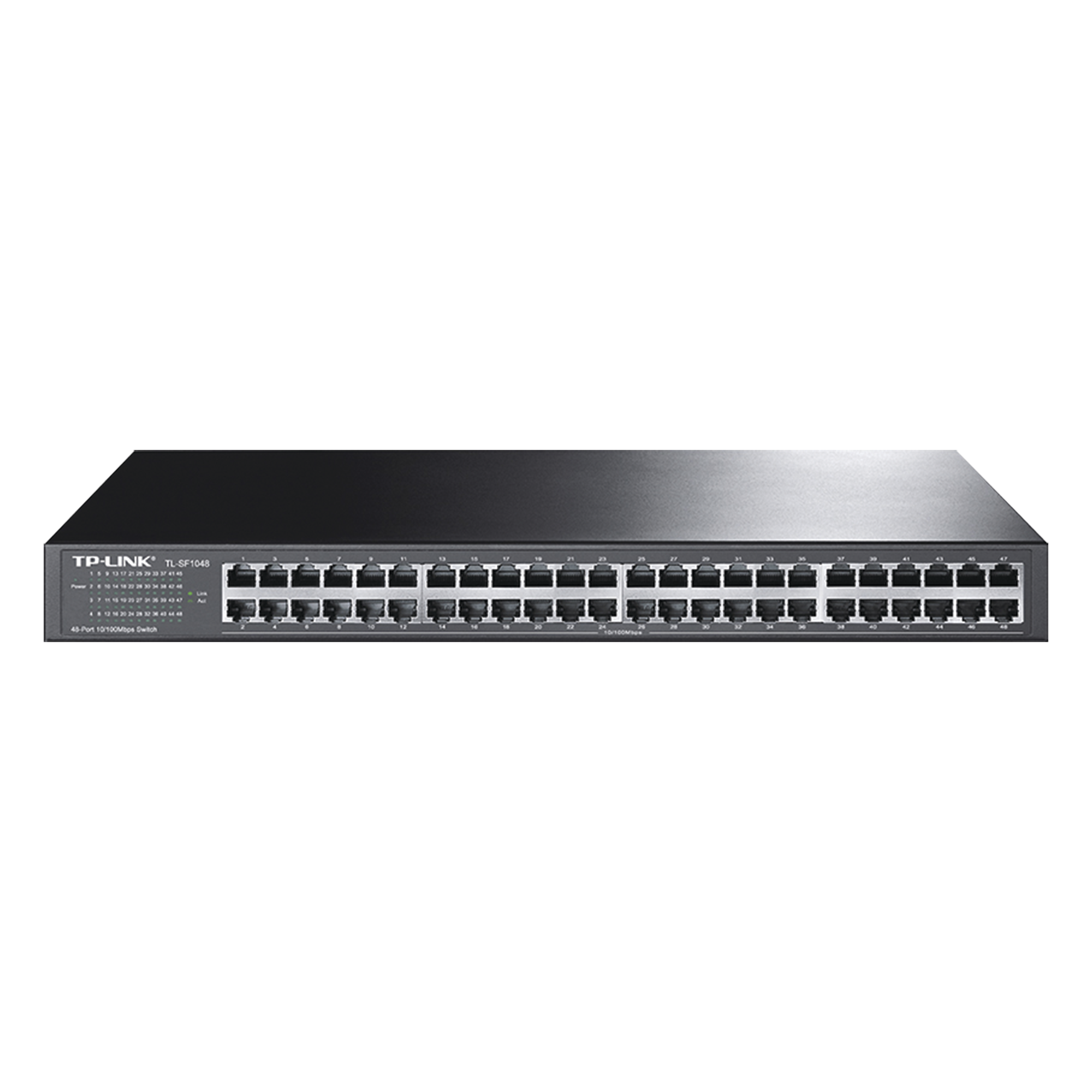 Switch no administrable de 48 puertos 10/100 Mbps para montaje en rack — TP-LINK · SKU TL-SF1048