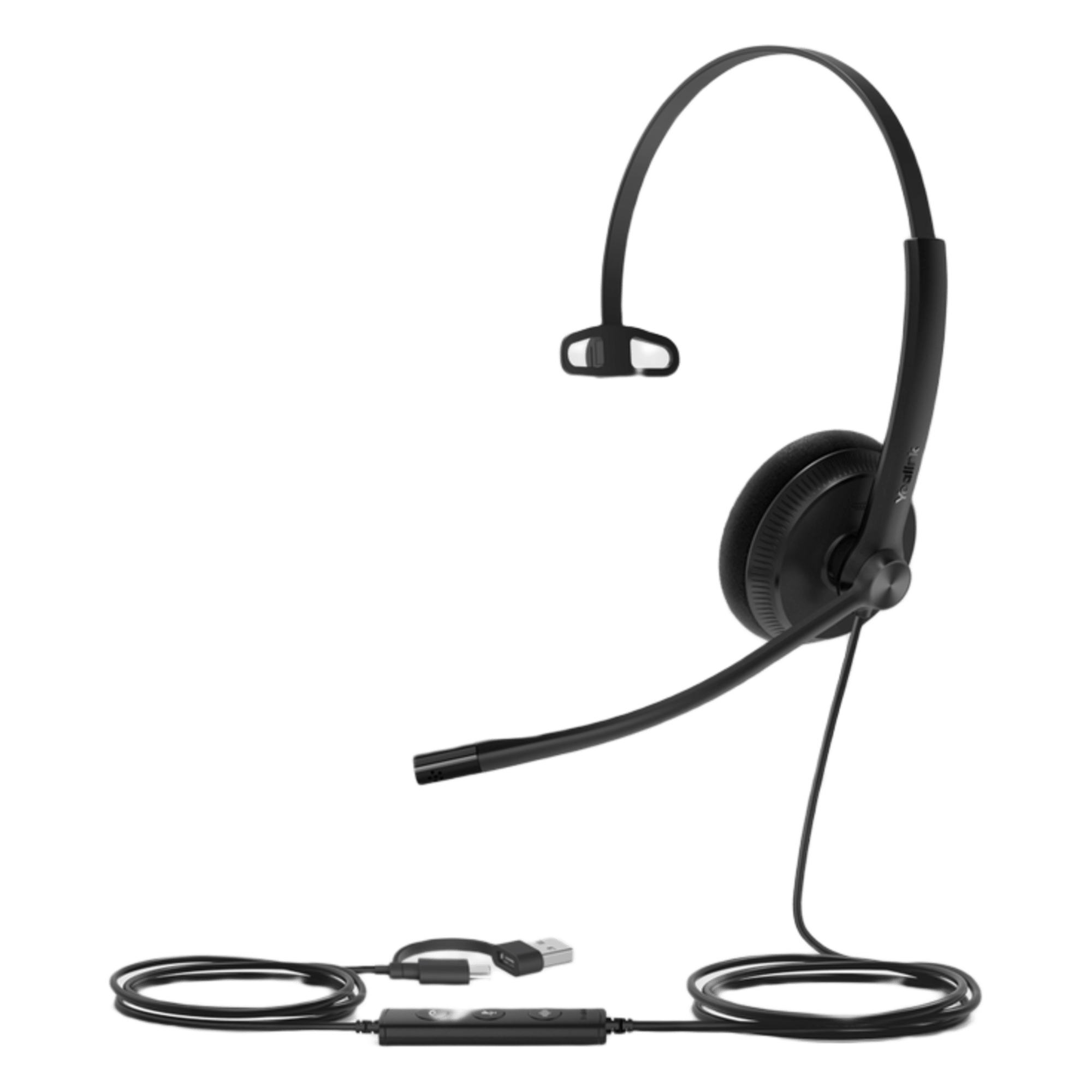 Diadema Alámbrica UH34 Lite Mono Teams de Yealink USB-C/A con Almohadillas de Espuma — YEALINK · SKU UH34-LITE-MONO-TEAMS-USB-C/A
