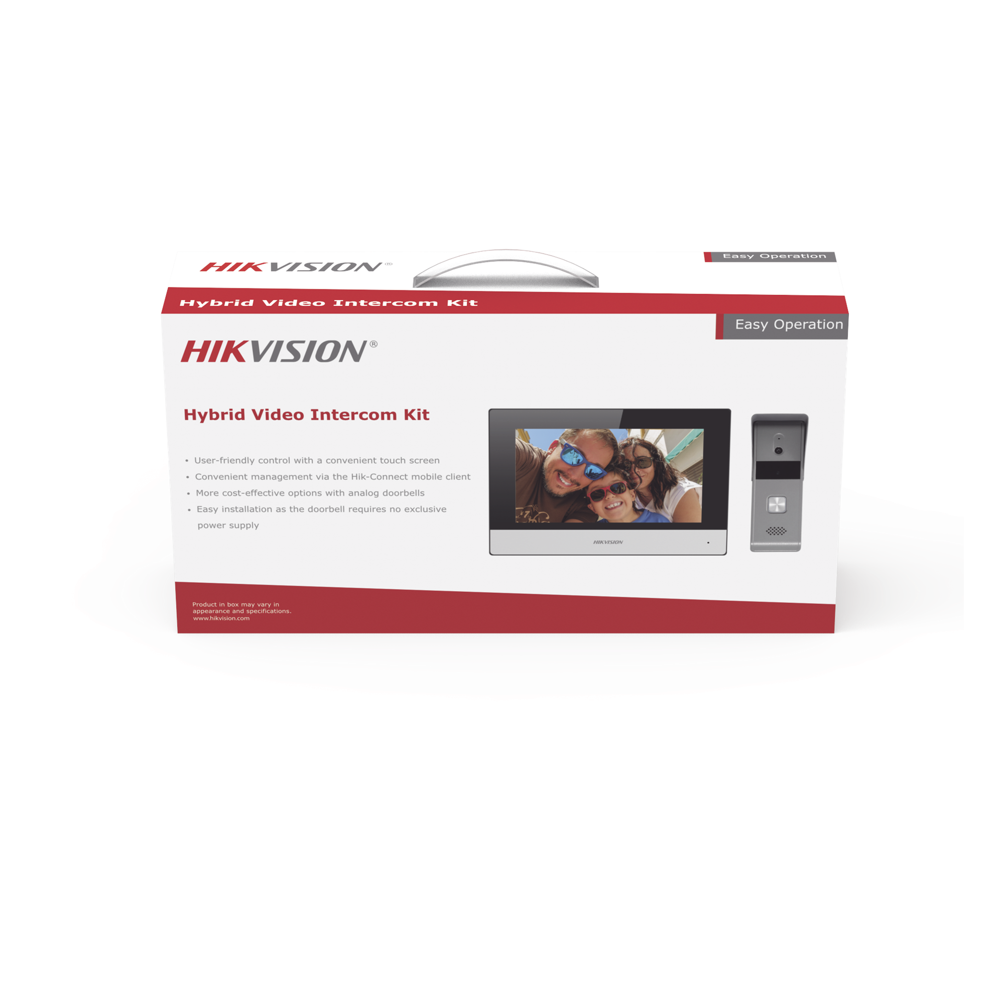 Kit de Videoportero Analógico de Metal / IP a 4 Hilos con Función de Llamada a App Hik-Connect / Monitor se Conecta a Internet por Cable o WiFi y por 4 Hilos al Frente de Calle IP65 / Expandible a Mas Equipos — HIKVISION · SKU DS-KIS303-P