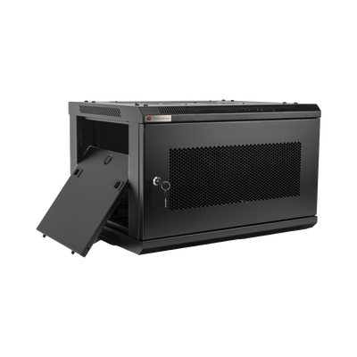 Gabinetes PRECISION, Con Puerta Perforada, de 19in, 6UR, 450mm de Profundidad, Color Negro