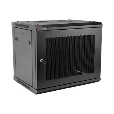Gabinete PRECISION, Con Puerta Perforada, de 19in, 9UR, 450mm de Profundidad, Color Negro
