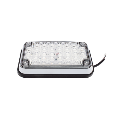 Luz de Advertencia de 6X4", Bicolor Rojo/Claro, Ideal para Ambulancias