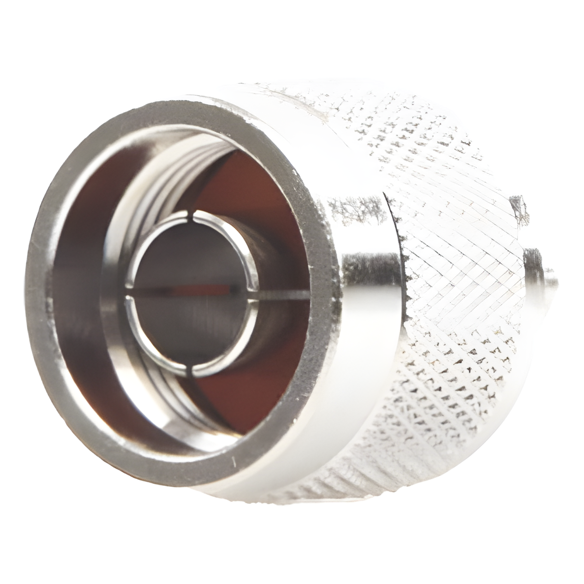 Conector N Macho de Anillo Plegable para Cables Coaxiales LP-142, LP-195, RG-58/U, RG-142/U, LMR-195, Níquel/ Oro/ Teflón.​ — RF INDUSTRIES,LTD · SKU RFN-1005-2N