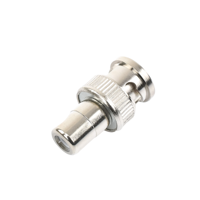 Adaptador en Línea para 75 Ohm, de Conector BNC Macho a RCA Hembra en Aplicaciones de Audio-Video para Cámaras, Monitores y DVR's.