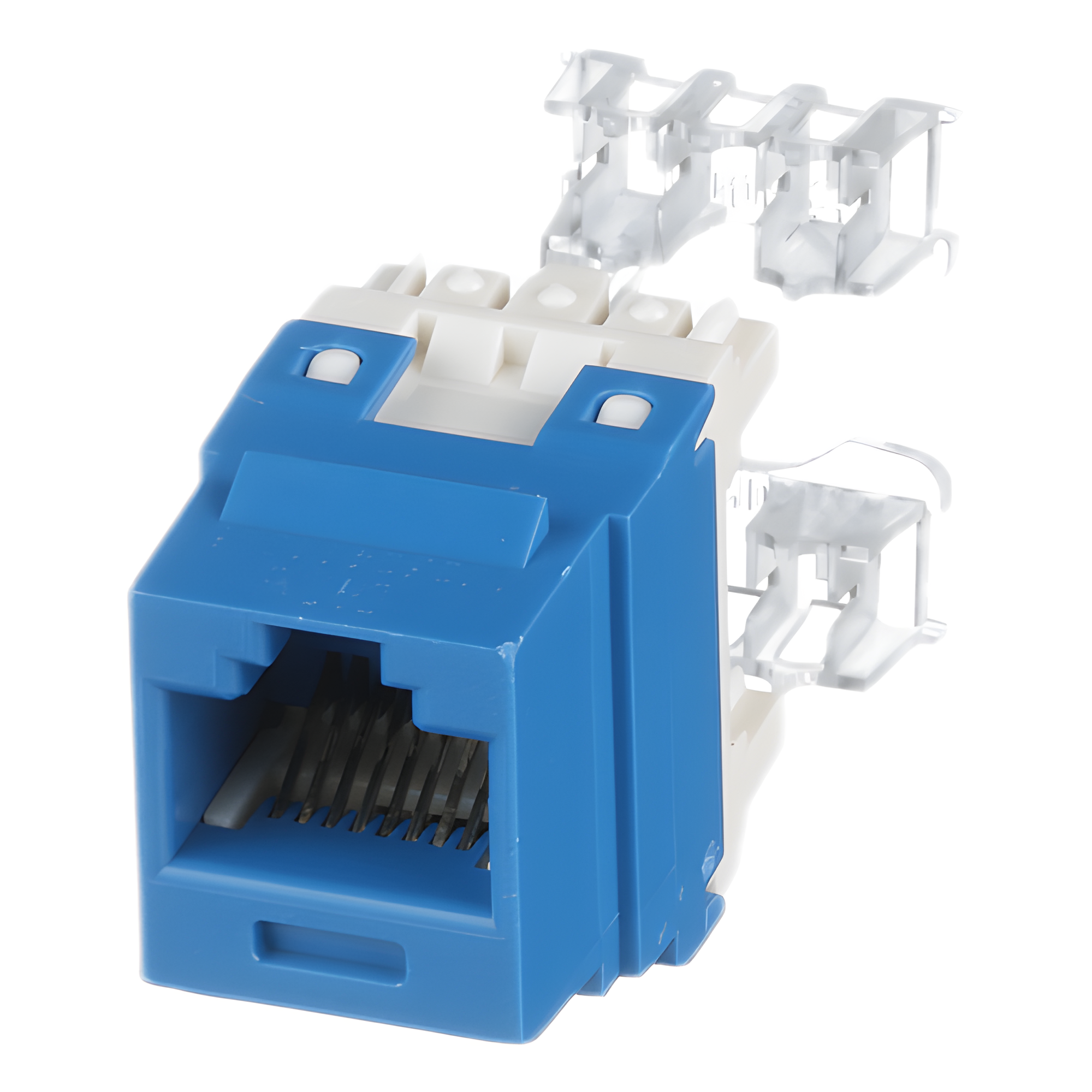 Conector Jack Estilo 110 (de Impacto), Tipo Keystone, Categoría 6, de 8 Posiciones y 8 Cables, Color Azul — PANDUIT · SKU NK688MBU