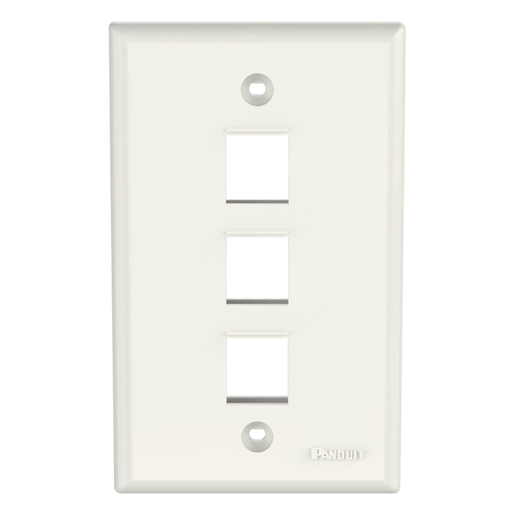 Placa de Pared Vertical / 3 Puertos Keystone / ABS / Blanco Mate / 2.75 x 4.5 pulg. — PANDUIT · SKU NK3FNIW