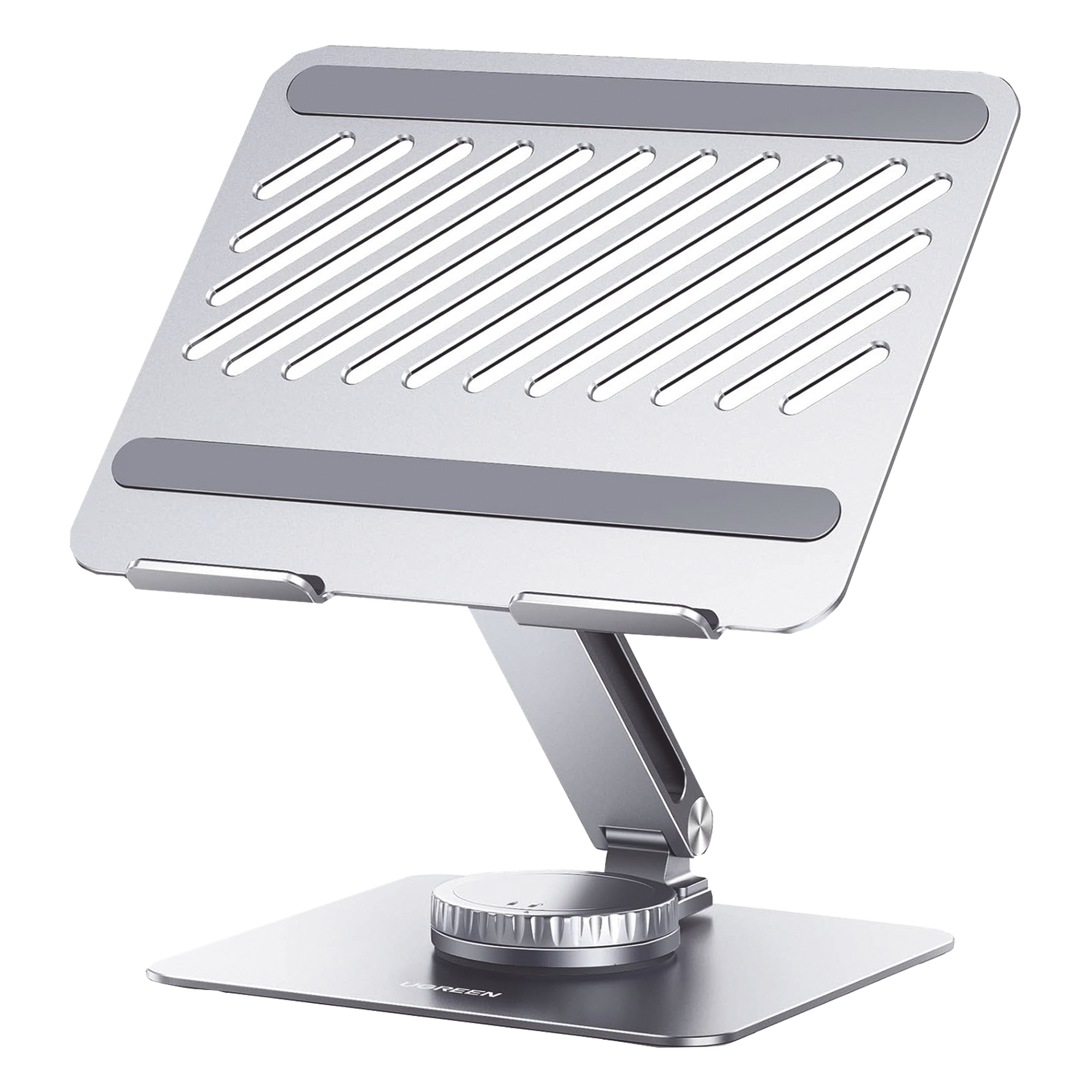Soporte Giratorio de Aluminio para Laptop | Giratorio 360° | Función de Bloqueo | Soporta Laptops de 10 a 17.3''| Capacidad de Carga 5Kg | Excelente Estabilidad | Diseño Ergonómico | Altura y Angulo Ajustable | Plegable y Port& — UGREEN · SKU 90849