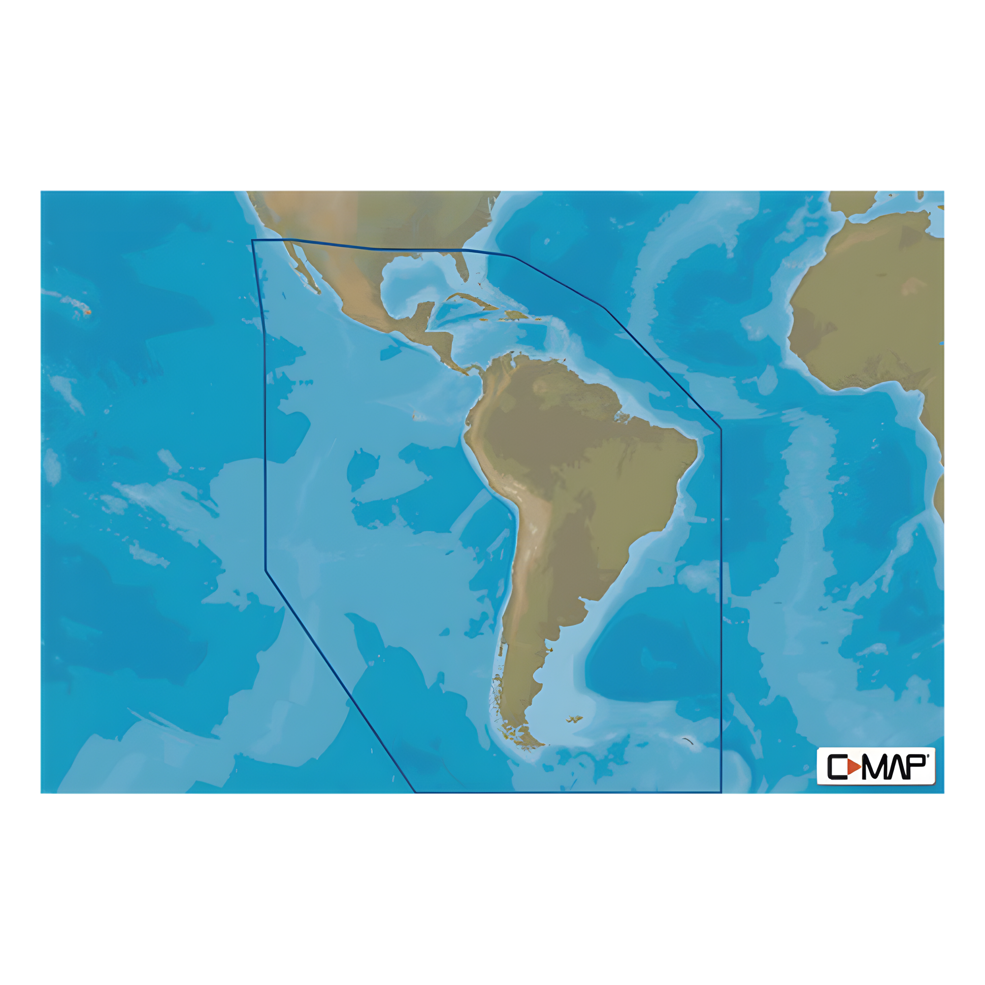 M-SA-Y038-MS MAX-N+ mapas del caribe, centro y Sudamérica. Compatible únicamente con series GO, NSO y NSS. — C-MAP · SKU M-SA-Y038-MS