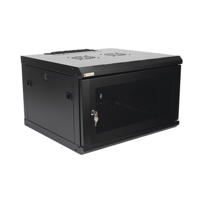 Gabinete de Pared PRECISION 19 in 6UR (455mm) - Puerta Perforada Incluye: 2 Ventiladores y Panel Cepillo