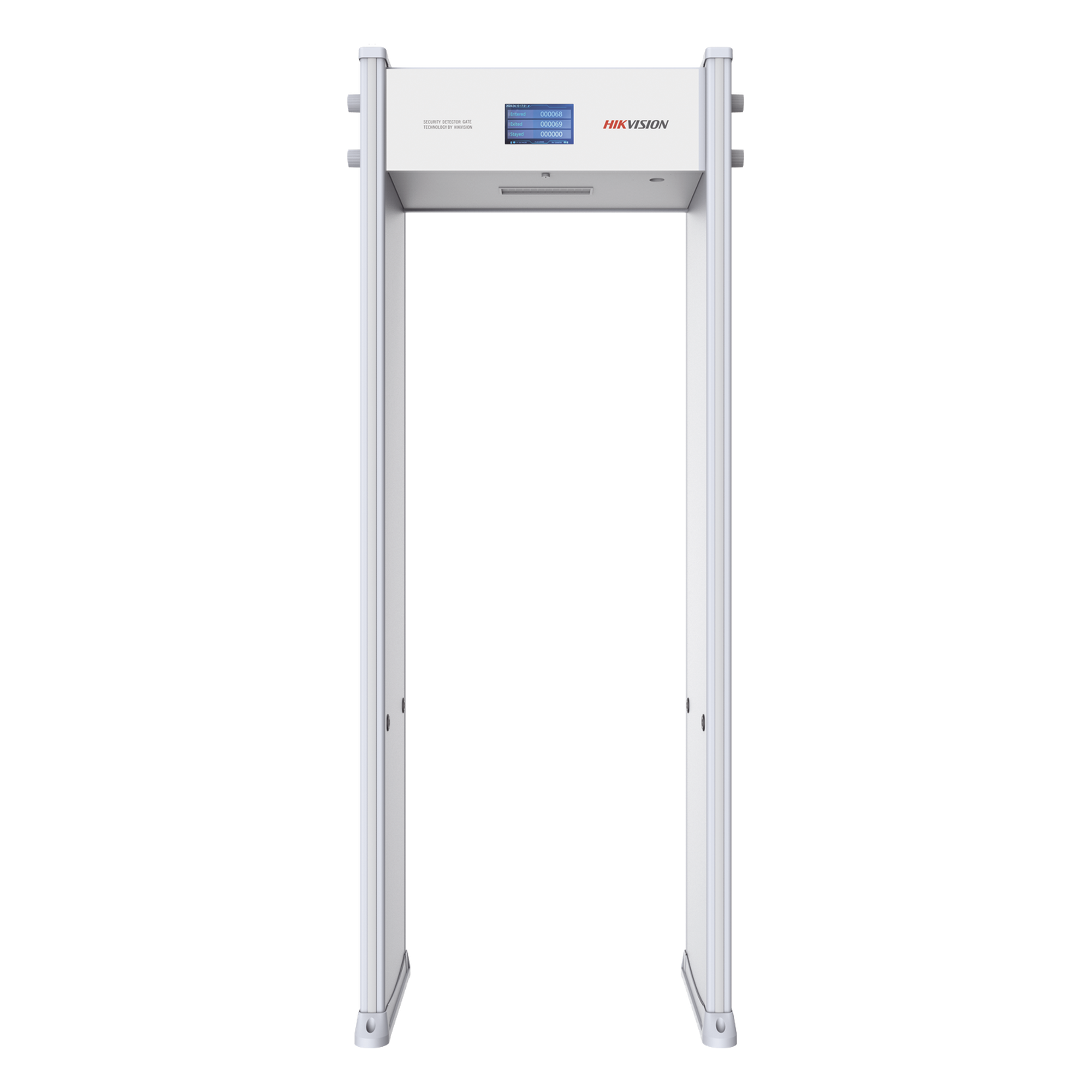 Arco Detector de Metales de 18 Zonas con Pantalla LCD de 7" / Conteo de personas y Alarmas / Ajuste de Sensibilidad e Interferencias / Mejora Anti-Interferencia — HIKVISION · SKU ISD-SMG218L