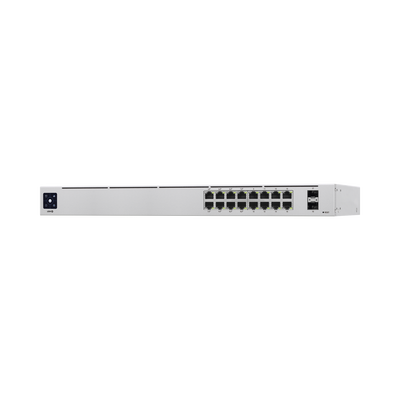UniFi Switch USW-16-POE Gen2, Capa 2 de 16 puertos (8 puertos PoE 802.3af/at + 8 puertos Gigabit) + 2 puertos 1G SFP, 42W, pantalla informativa