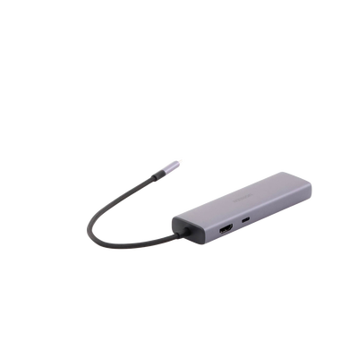 HUB USB-C (Docking Revodok) 6 en 1 | 3 Puertos USB-A 3.0 (5 Gbps) | USB-C PD 100W | HDMI 4K@30Hz | Entrada 1 RJ45 (Gigabit Ethernet) | Chip de Última Generación | Potente Disipación de Calor | Caja de Aluminio.